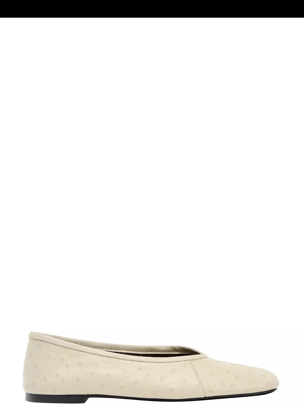 Zara Cream Dot-Textured Ballet Flat